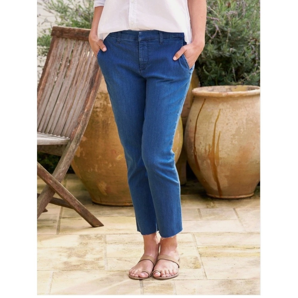 Frank & Eileen Wicklow Italian Denim Blue Jeans Raw Hem Pants‎ Womens Size 10
